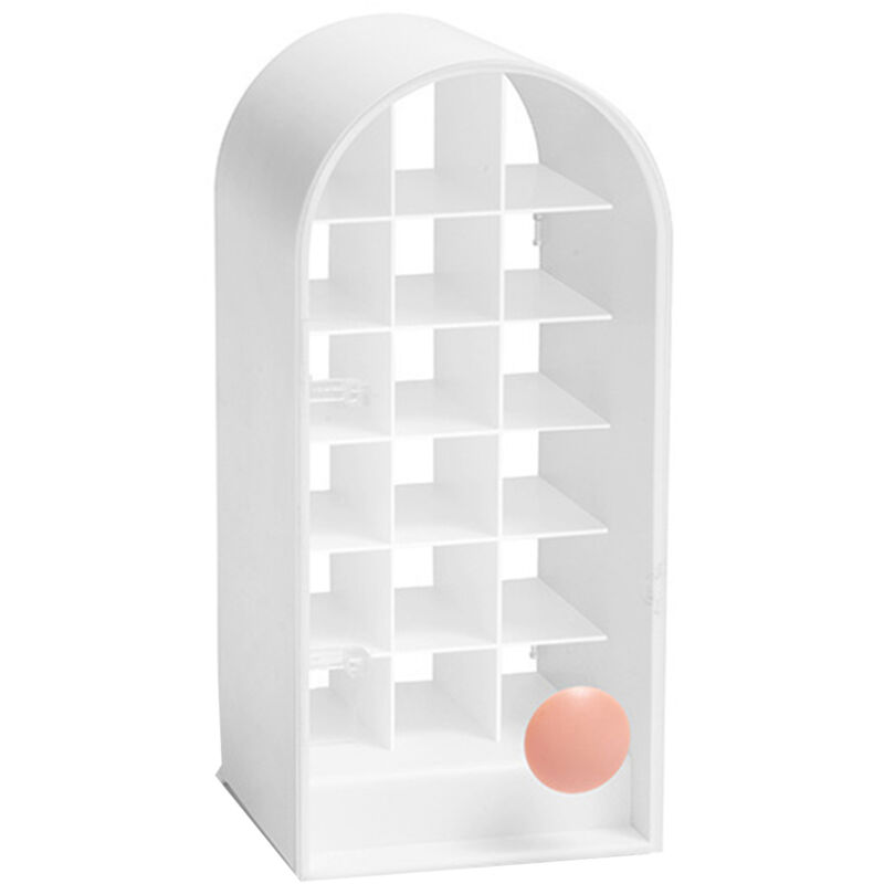 Lippenstift-Organizer aus weißem ABS mit 18 Fächern, staubdichter Organizer für Make-up und Kosmetik