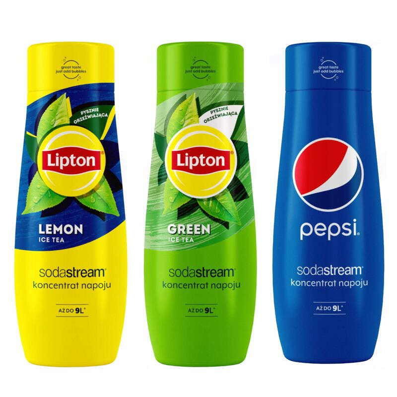 Lipton Lemon+Green+Pepsi SodaStream 3er-Pack Konzentrate
