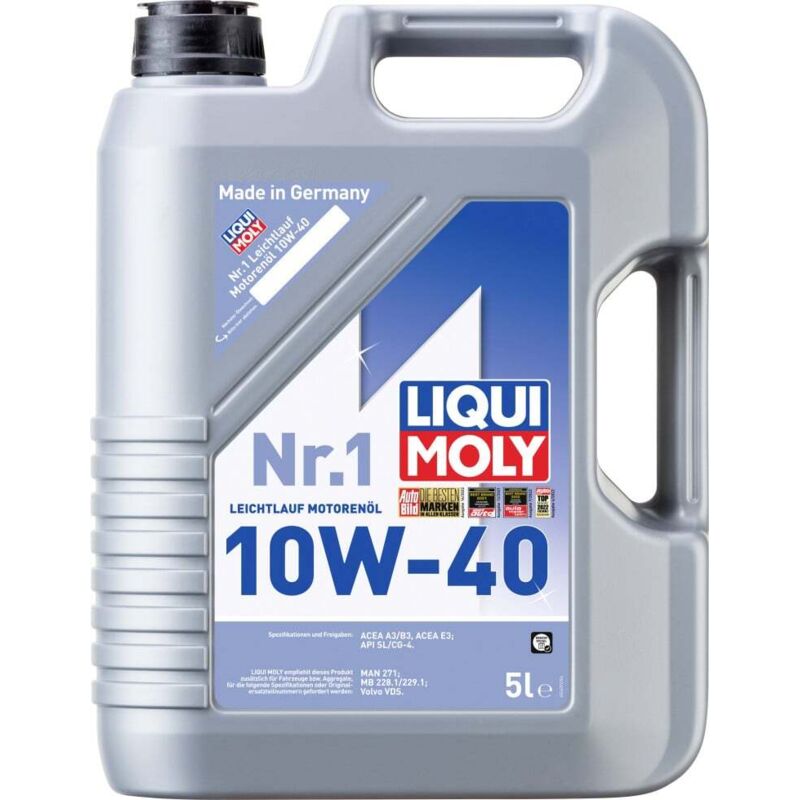 Liqui Moly - Motoröl Nr.1 Leichtlauf 10W-40 5l Ganzjahresöl hoher Verschleißschutz