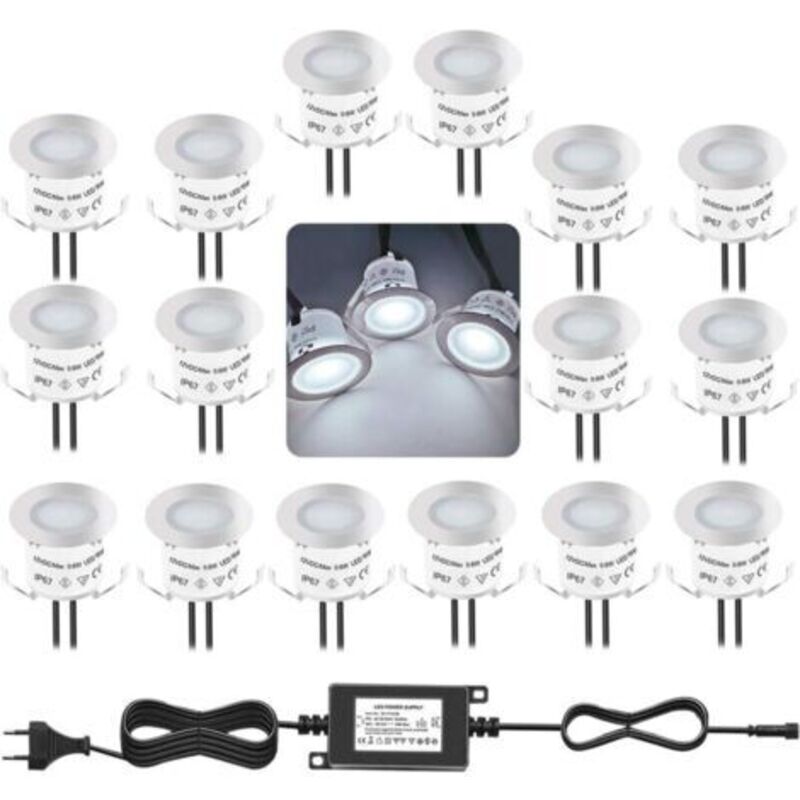 Kit D ' Beleuchtung von Pont zu/bei LED Encastré, 4000k weiß Naturel 12v wasserdicht Ip67, Beleuchtung Au Sol für Escalier von Piscine, Marche, Salle
