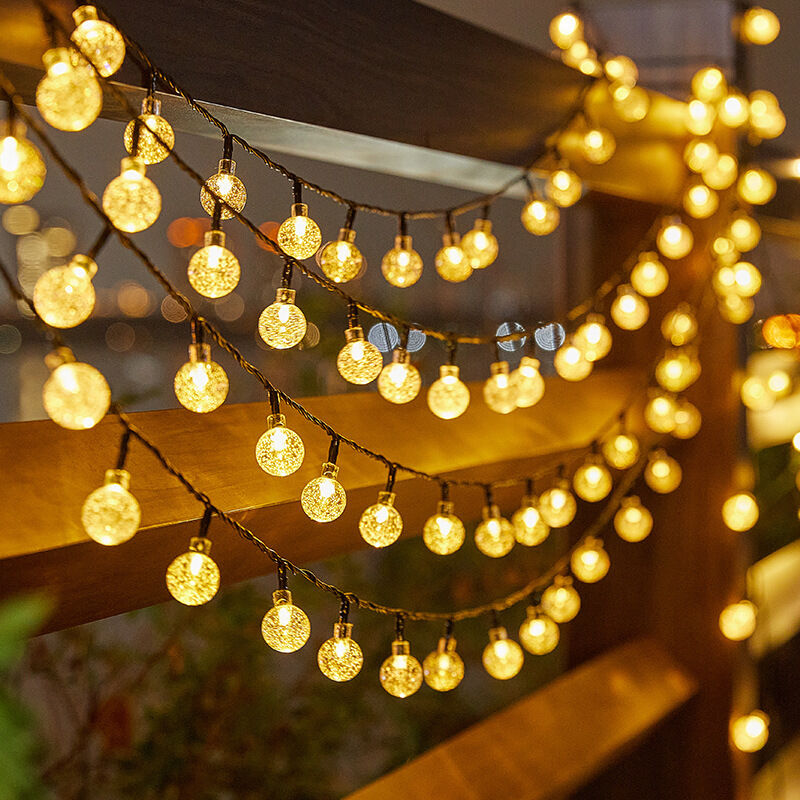 Solar-Lichterkette für den Außenbereich, 12 m, 100 LEDs, warmweiße Lichterkette mit 8 Modi und wasserdichter IP65-Dekorationslampe, ideal für