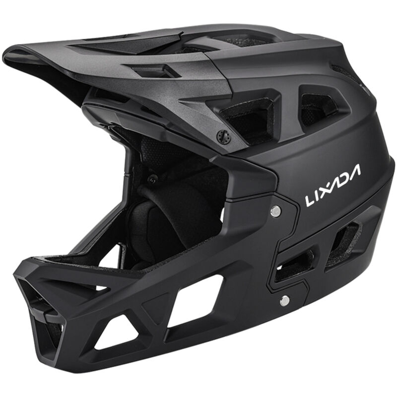 MTB-Offroad-Helm, Racing-Downhill-Helm, Integralhelm für Erwachsene, Schwarz, L