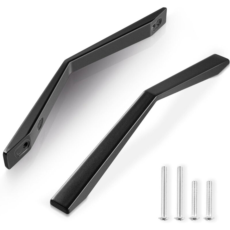 10 Stück Küchentürgriff, 128 mm, schwarzer Möbelgriff, Schrankgriff aus Aluminiumlegierung für Küchenmöbel-Dekoration, mit Schrauben (25 mm und 35