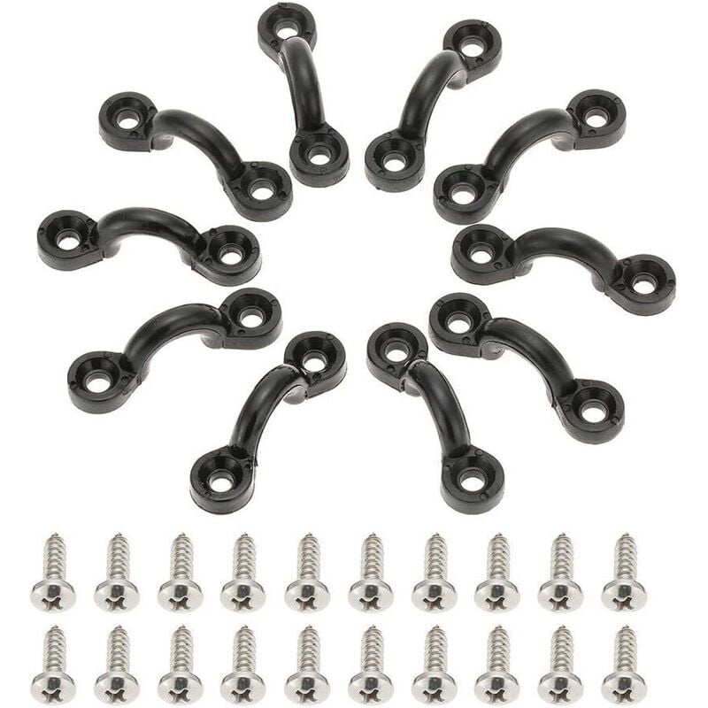 10-teilige Kajak-Griffschnalle, Kajak-Pad-Ösen-Set, Kajak-Schienenzubehör, Befestigung der Kajak-Pad-Ösen-Deckschnallen, Ersatzzubehör, für Kajaks,