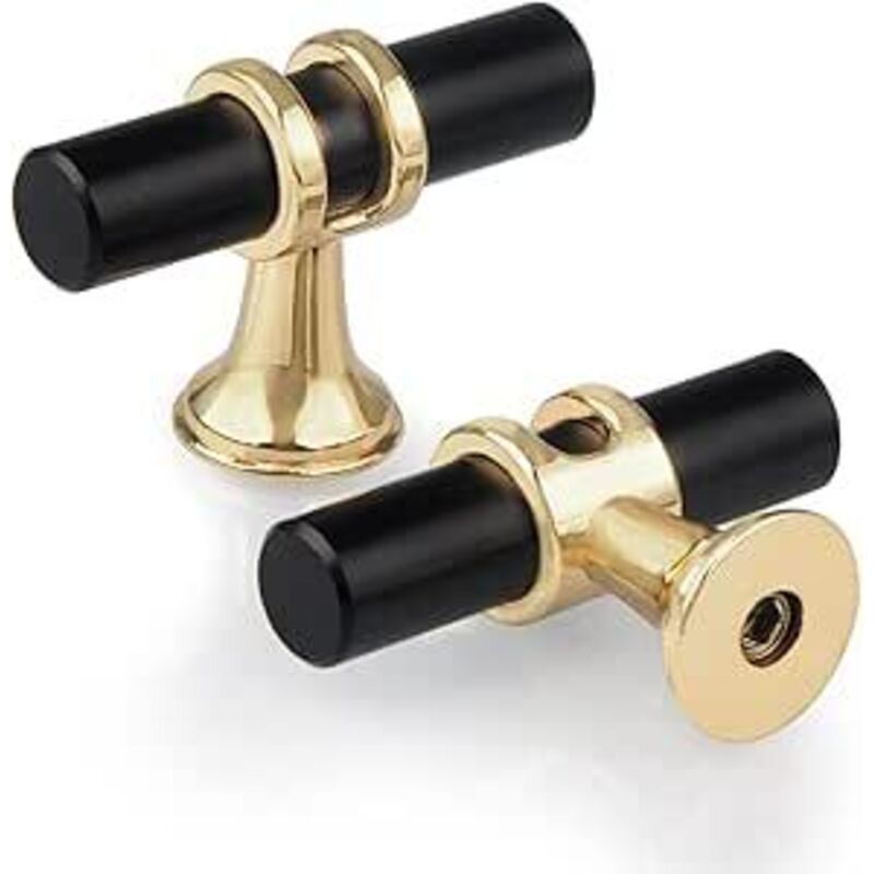 10er-Pack T-Schubladenknöpfe mit einem Loch, moderner T-Griff für Schranktüren, Zinklegierung, Einlochknöpfe für Küchenmöbel, Kleiderschränke,