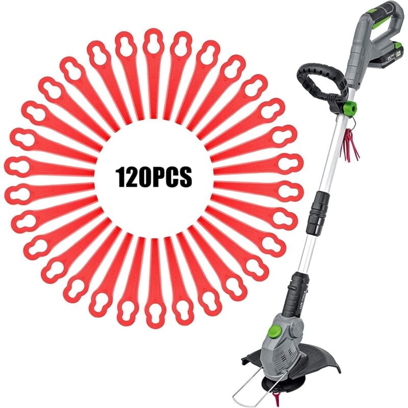 120 Stück Garten-Kunststoff-Trimmerklingen, rote Kantenschneiderklingen, Ersatz-Kantenschneiderklingen, für Garten- und Rasenkantenschneider, Länge