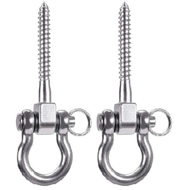 Lntyq - 2 Stück Schraubenaufhängung 12,5 cm Hängematten-Schaukelaufhänger, Schaukelmontage-Set für Outdoor-Spielplatz, Stuhl, Yoga, Seil, Boxsack,