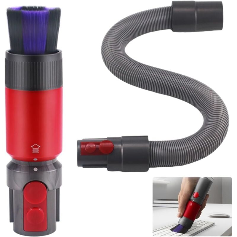 2-teiliges Anti-Kratz-Bürstenset für Dyson-Staubsauger-Set, für Dyson V8/V10/V11/V15-Zubehör, mit ausziehbarem Verlängerungsschlauch - Lntyq