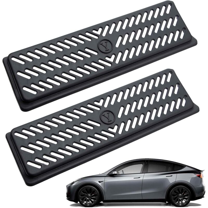 2-teiliges Modell Y-Kühlergrill-Zubehör, Luftstrom-Entlüftungsgitter-Abdeckung für Te-sla Modell y, Sitzentlüftungsmaske Modell y 2020-2024 Zubehör