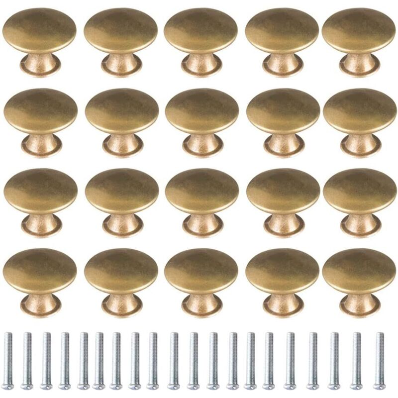 Lntyq 20 PCS Boutons en Laiton Vintage Poignées de Meubles Poignées de Porte de Tiroir Poignées de Meubles Poignées de Meubles Vintage Tiroir Armoire