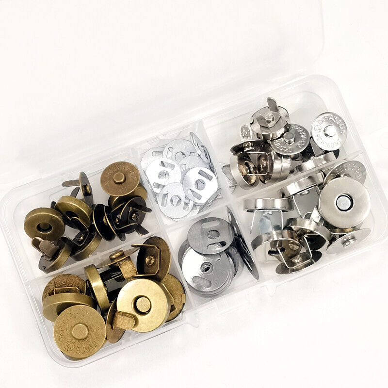 20 Stück Magnetknöpfe 14 mm und 18 mm, 2 Farben, Nähknöpfe für Handtaschen, Mäntel, Jacken, Windjacken, Geldbörsen, Rucksäcke - Lntyq