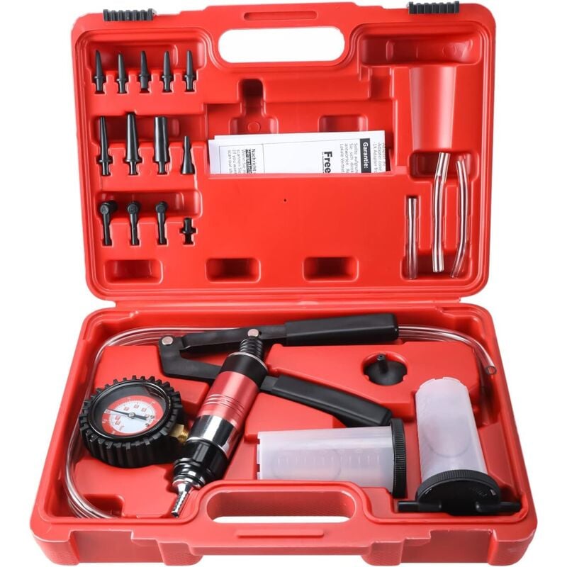 23 Stück Vakuum-Bremsenentlüftung, 40 psi 26 hg Bremsenentlüftungs-Vakuumpumpe, manuelle Bremsflüssigkeits-Entlüftungs-Vakuumpumpe für Auto,