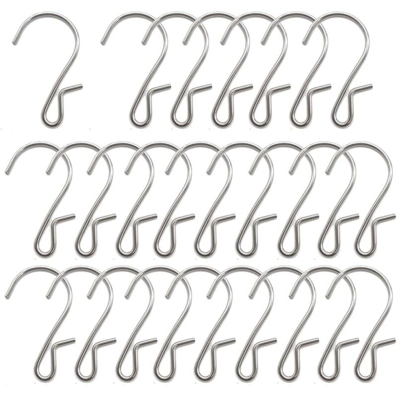 25 Stück S-Haken, S-Haken aus Metall, Kleiderbügel aus Metall, Haken für Weihnachtsdekoration, Haken für Partylichter, geeignet zum Aufhängen von