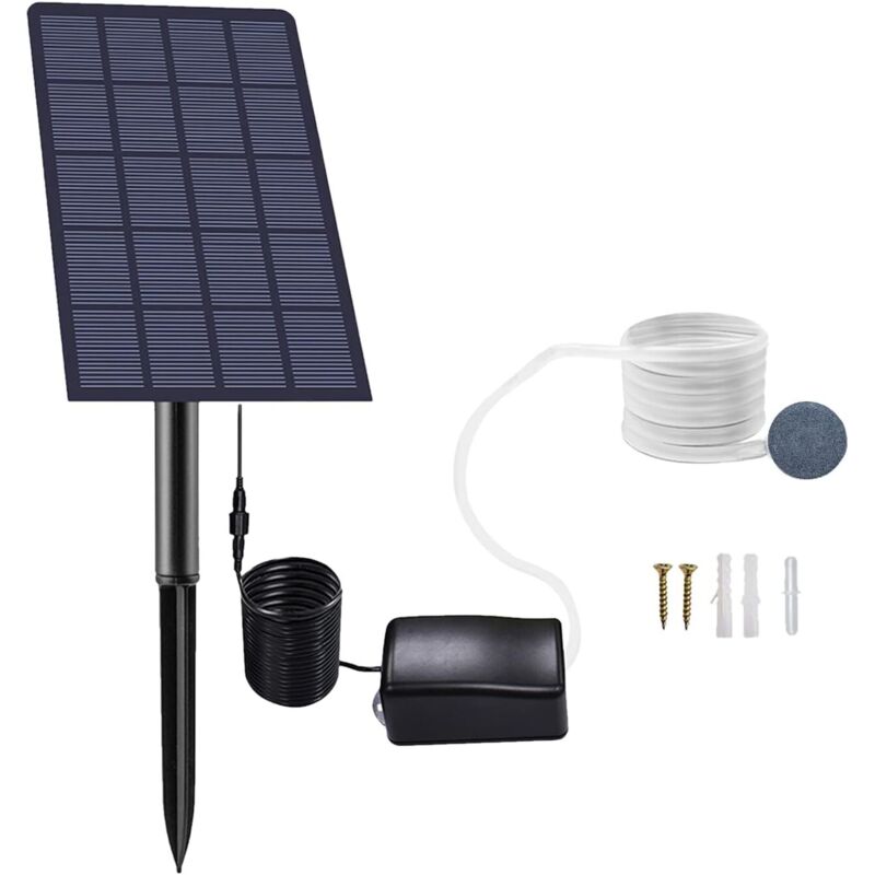 2,5 w Solar-Teichbelüfter, Teichbelüfter, Solar-Teichpumpe, steckbare Solar-Sauerstoffpumpe mit Schlauch und Luftstein, Garten- und