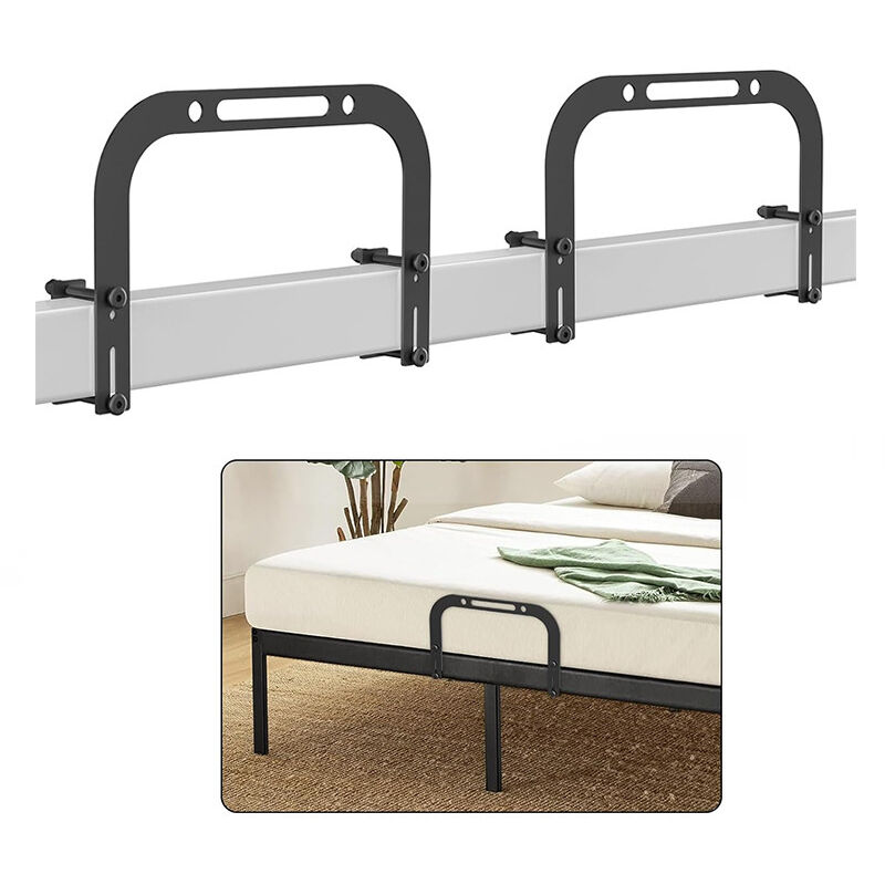 Lntyq - 2er-Pack Matratzen-Rückhaltestange, Matratzen-Gleitstopper, Bettgreifer für Matratzen, verhindert das Verrutschen, rutschfestes Metall für