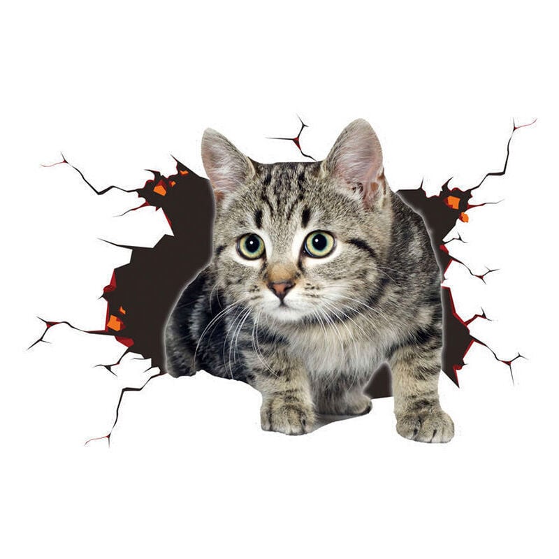 Lntyq 3D-Autoaufkleber, süße Katzenaufkleber, Tiermotiv, Wandaufkleber, Autoaufkleber, Auto-Cracker, Autoaufkleber, Auto-Dekoration, personalisierte