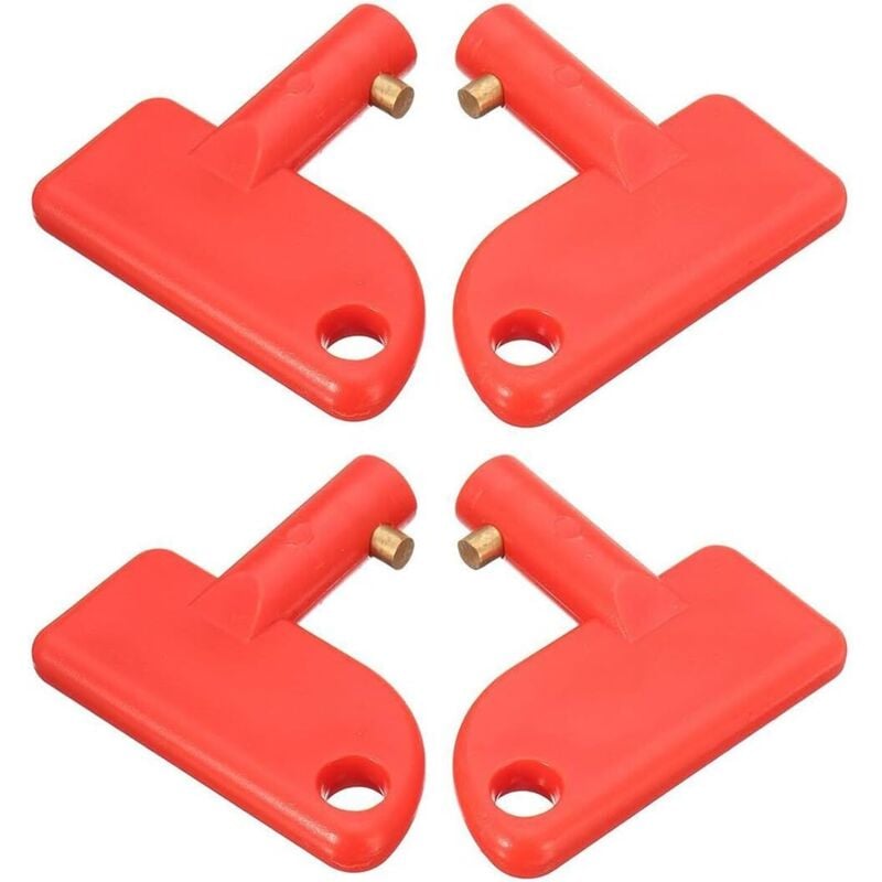 4 Pièces Batterie Coupée des Clés, Clés Pour Interrupteur De Batterie De Voiture, Clé De Commutateur D'Isolateur De Batterie, Clés Rechange