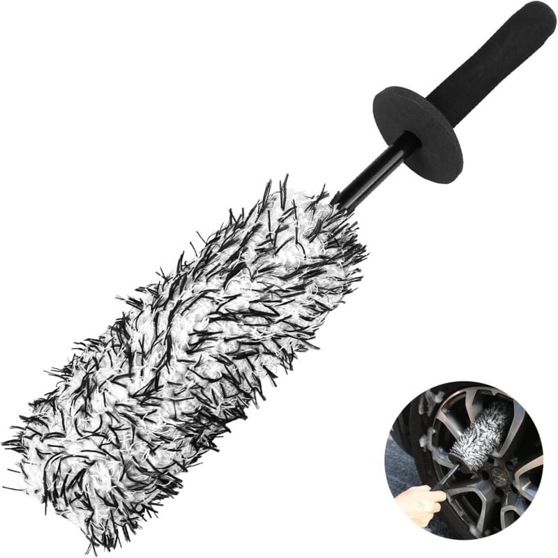 Lntyq 40 cm Auto-Reinigungsbürste, Auto-Felgenbürste, Auto-Waschset, komplette Auto-Detaillierungsbürste aus Mikrofaser und zarte Bürstenfelgen für