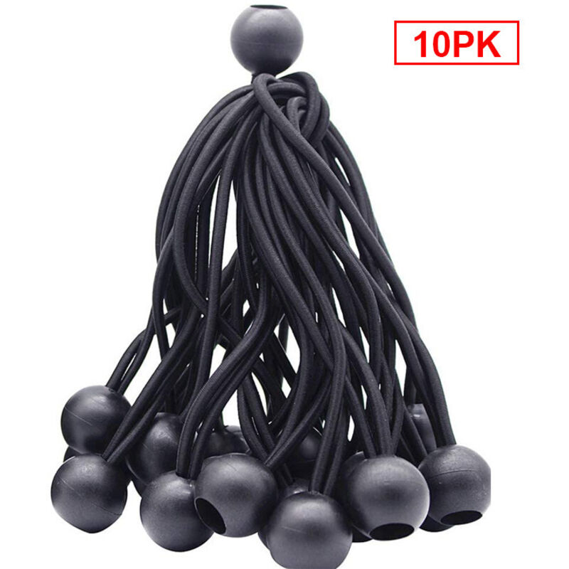 50 Stück elastische Kugelspanner, Planenspanner für Pavillon, Camping, Zeltschnüre, Vorhänge, Verlängerungsgeschirr, 15 cm (schwarz) - Lntyq