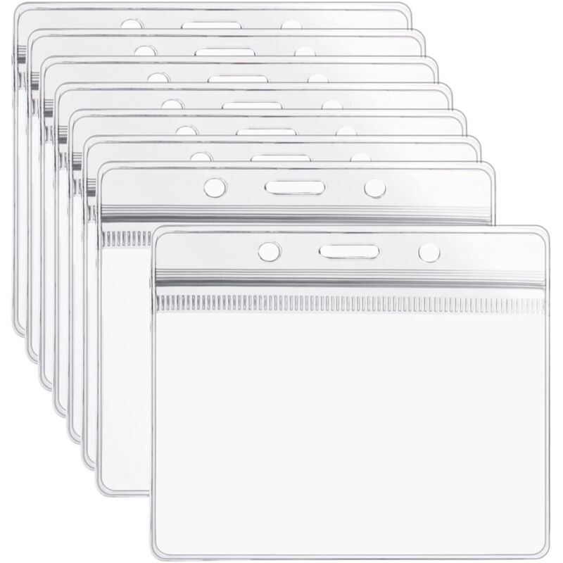 50 Stück Kunststoff-Abzeichen, Ausweishalter, transparente Schutzetiketten für Ausweis, Buskarte, Studentenausweis, Visitenkarte - Lntyq