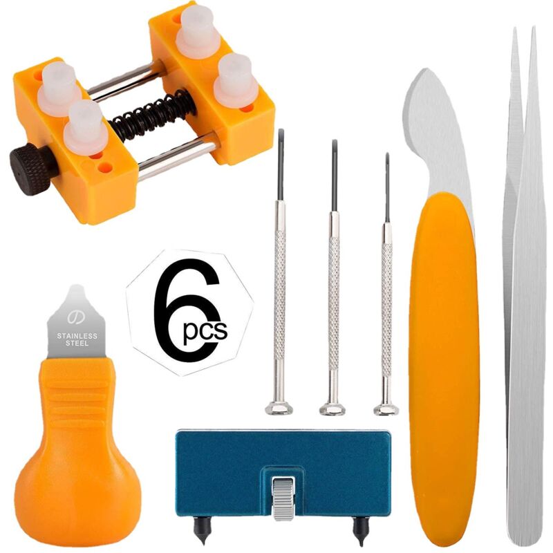 6-teiliges Uhrenreparaturset, professionelles Federsteg-Werkzeugset, Uhrenreparaturset, Uhrenwerkzeugset, Uhrenarmbandwerkzeug mit Tragetasche - Lntyq