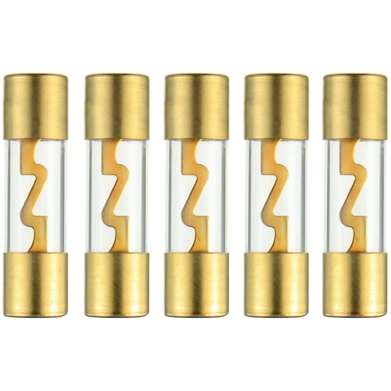 60 a vergoldetes Glas agu Car Audio Sicherung für Auto/Auto/Marine Audio Stereo Verstärker Stromschutz (Packung mit 5 Stück) - Lntyq