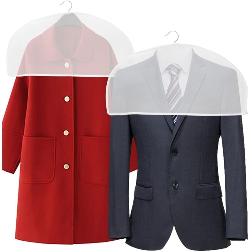 Lntyq 6er-Pack PEVA-Kleiderschulterabdeckungen für Kleidung, durchsichtige Schutzhülle, Staubschutzhüllen für Anzüge, Mäntel, Jacken,