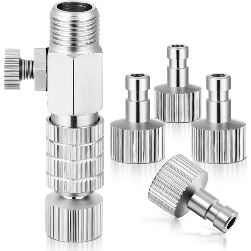 Airbrush-Anschlussstück, Airbrush-Anschlussstück, Schnellanschluss-Adapter-Kit mit 4 Stück 1/8 Zoll männlichen und weiblichen Anschlussstücken für