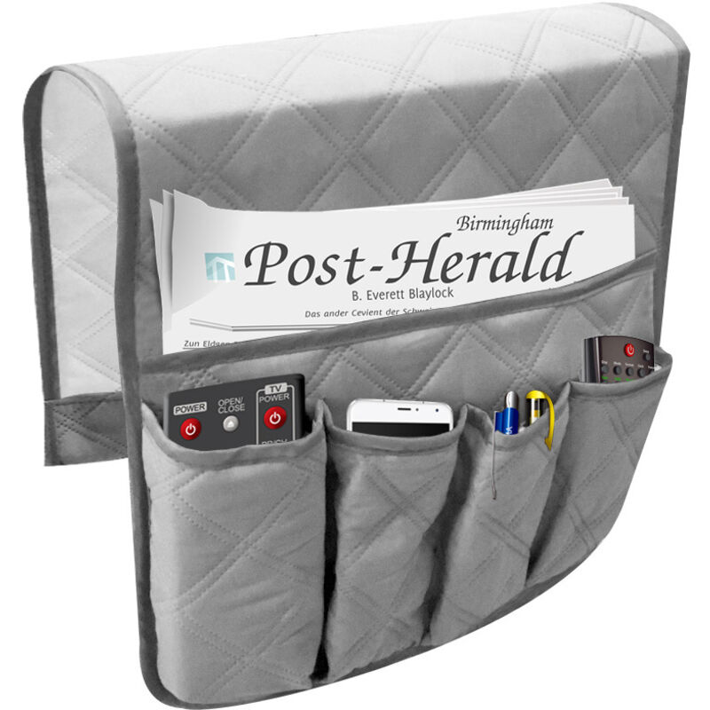 Lntyq Armlehnen-Organizer, Sofa-/Stuhl-Schutzbezug, Hängetaschen, platzsparend, rutschfeste Aufbewahrungstasche für Telefon, Bücher, Zeitschriften,