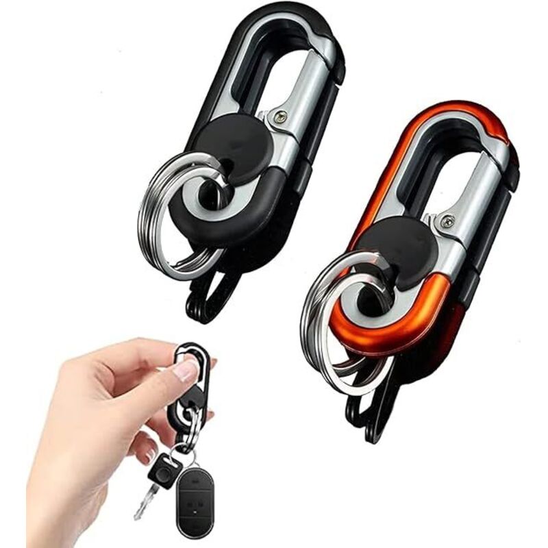 Auto-Schlüsselanhänger für Herren, 2 Stück Auto-Schlüsselanhänger-Karabiner, mit 4 Schlüsselringen, Schlüsselanhänger aus Zinklegierung,