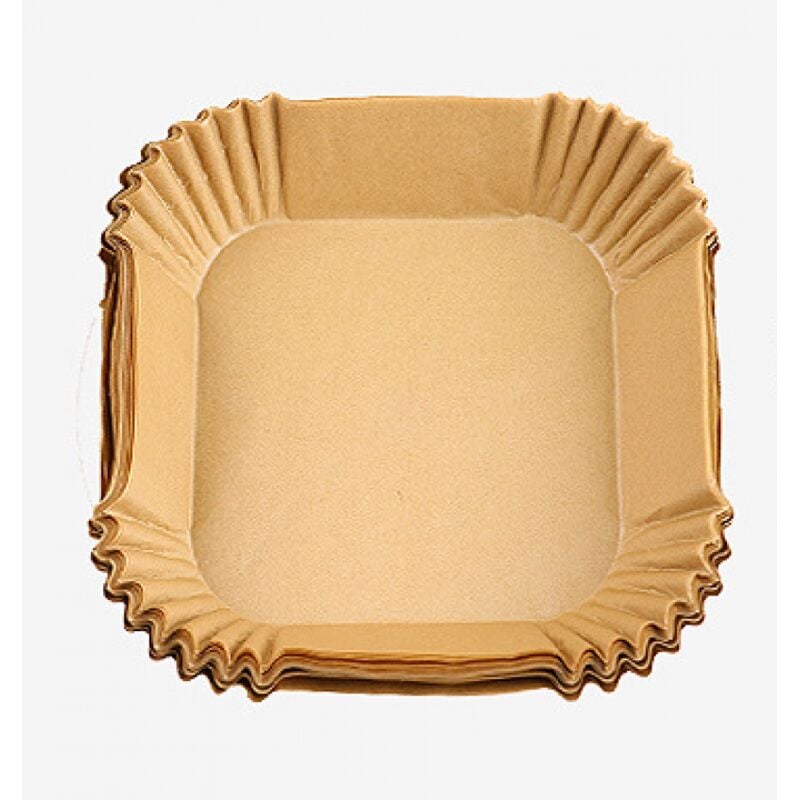 Lntyq - Backpapier für Heißluftfritteuse, 20 cm, 100 Stück, quadratisch, antihaftbeschichtet, öl- und wasserabweisend, Zubehör für Heißluftfritteuse,