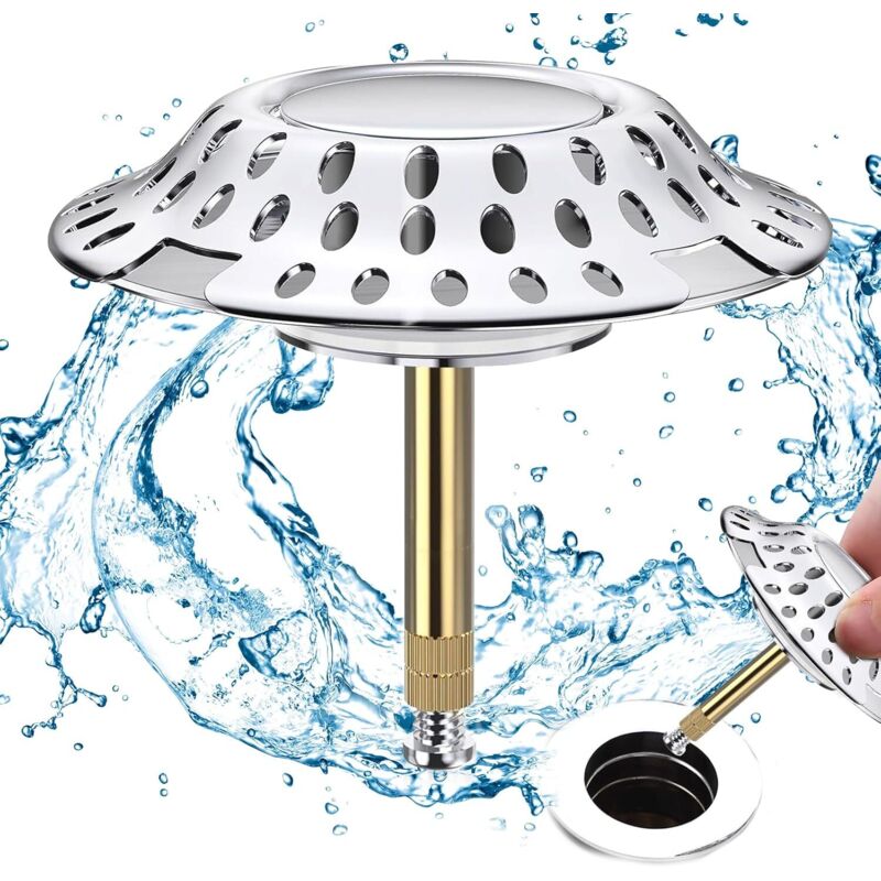 Lntyq - Badezimmer-Waschbecken-Stopper – Badezimmer-Waschbecken-Abfluss – Waschbecken-Stopper – geeignet für die meisten Abflussrohre,