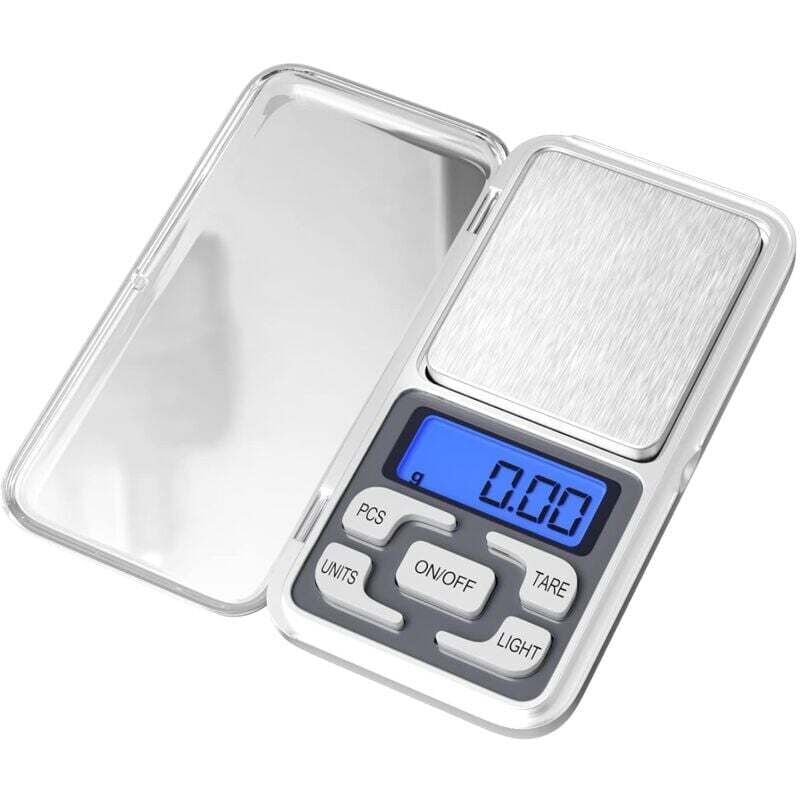 Balance de Précision 500g/0,01g Balance Cuisine avec écran lcd rétroéclairé, Balance Numérique Fonction de Tare, Mini Balance Portable pour