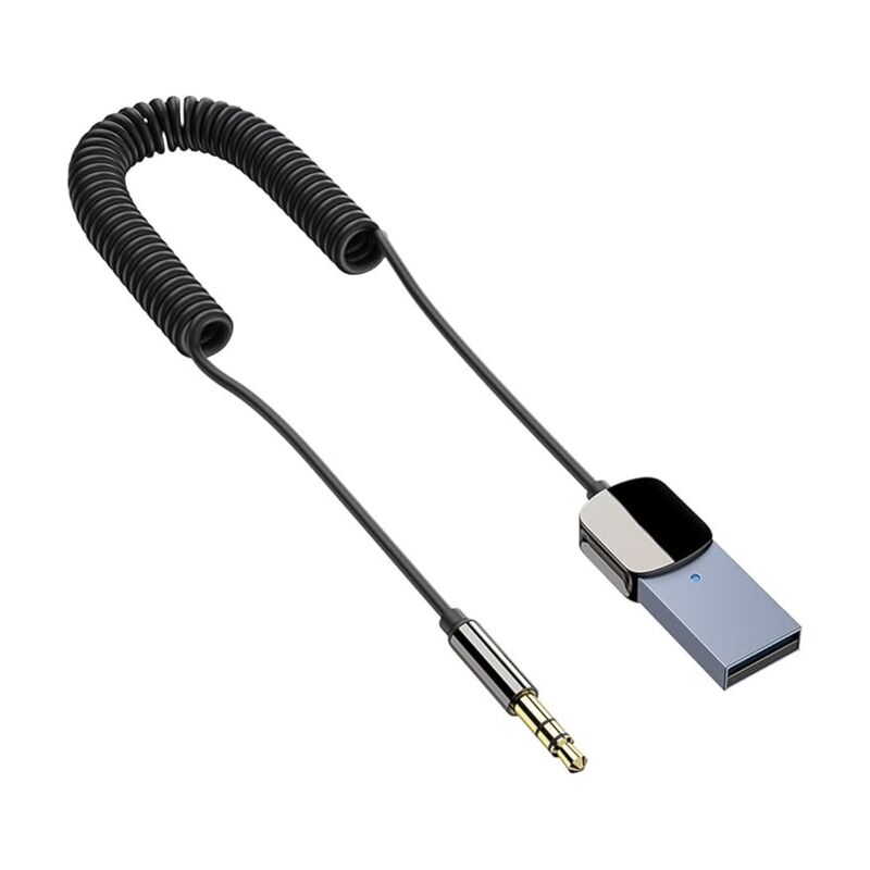 Bluetooth-Empfänger fürs Auto, USB-Bluetooth-Aux-Adapter, Bluetooth 5.0-Empfänger mit 3,5-mm-AUX-Buchse und kabellosem USB-Audioadapter, integriertem