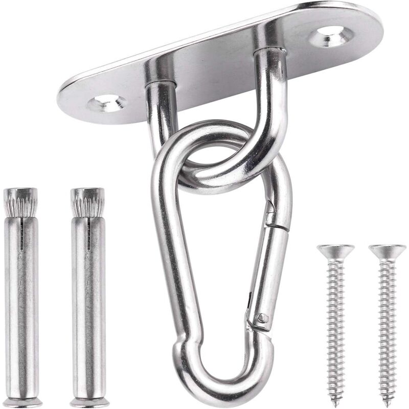 Deckenhaken, Hochleistungs-Decken- und Wandmontagehaken aus Edelstahl 304, Tragkraft 220 kg, Aufhängeset für Hängematte, Hängesessel, Yoga, Boxsack
