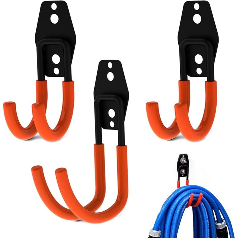 Lntyq - Garagen-Aufbewahrungshaken, Garagen-Wandhaken, robuste Wandhaken, 3 Stück Garagenhaken, geeignet für Helme, Bügelbretter, Töpfe, Fahrräder,