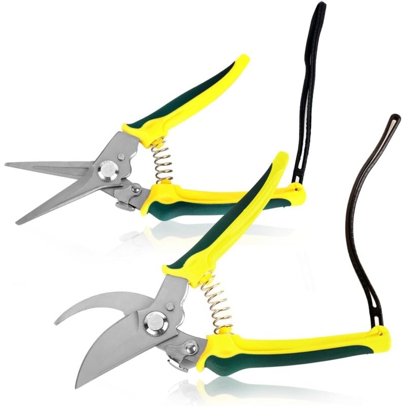 Gartenschere 2 Stück Heckenschere Gartenschere mit Feststellgriff Baumschere Pflanzenschere - Lntyq