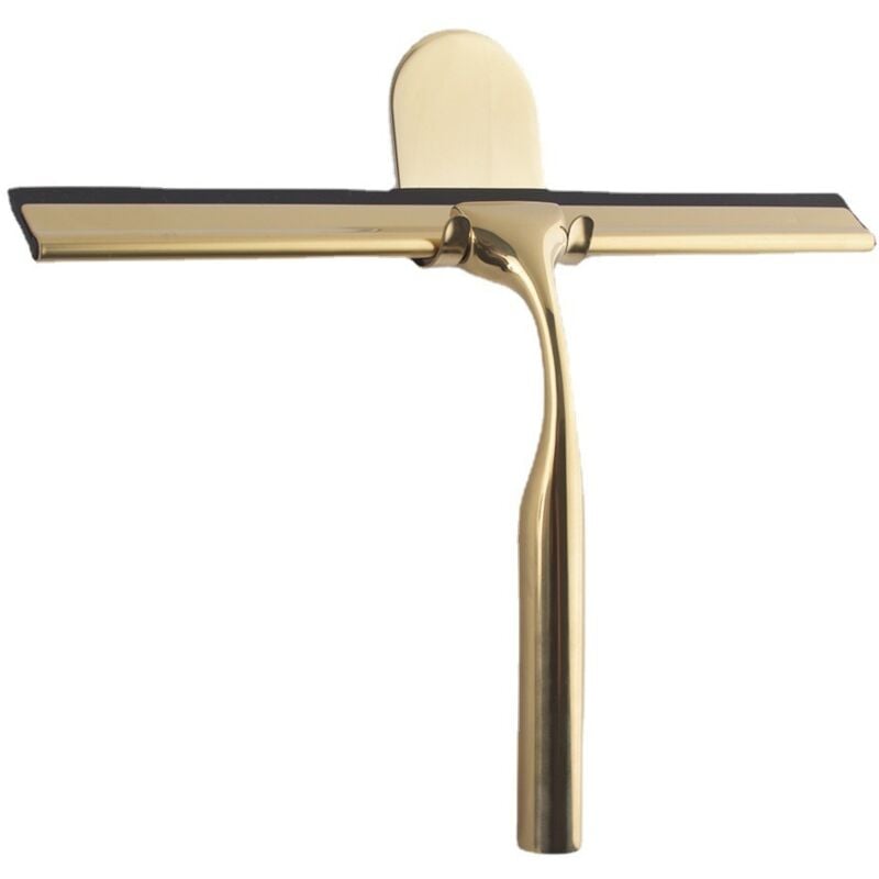 Gold Edelstahl Duschabzieher für Badezimmer, Breiter Duschglasabzieher Hochwertiges Silikon, Dusche mit Halterung Ohne Bohren, für Dusche, Badezimmer