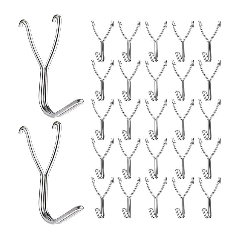 Lntyq Haken aus Edelstahl, 20 mm, für Küche, Garage, Aufbewahrung, Zubehör, Werkbank, Werkzeuge, Bastelbedarf, 50 Stück