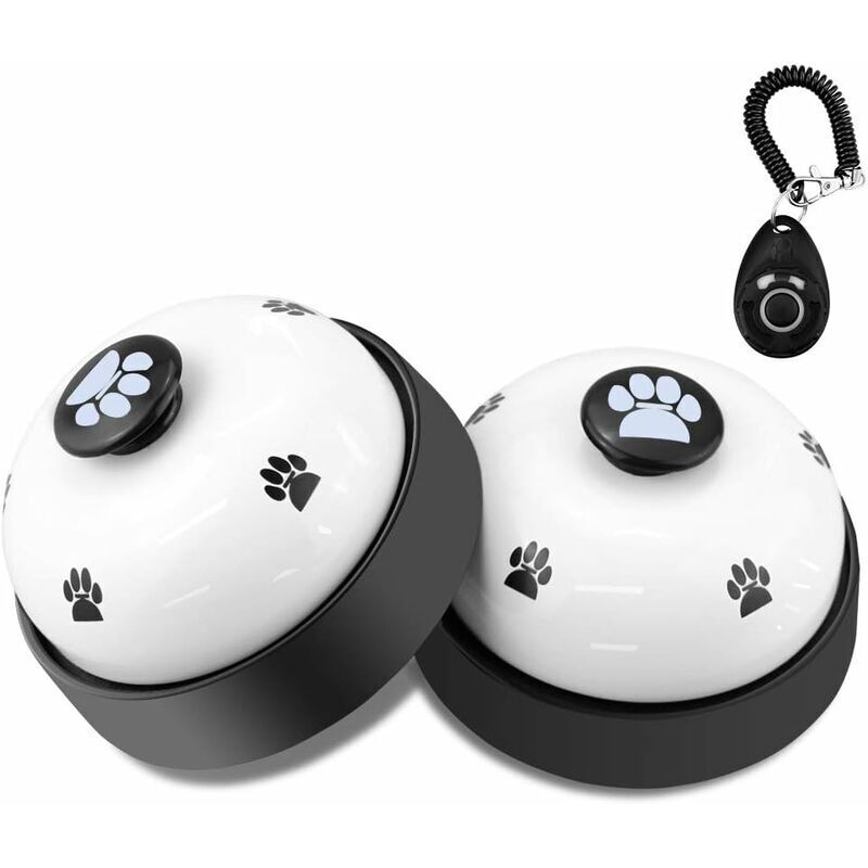 Hunde-Trainingsglocke, 2er-Pack Welpen-Trainingsglocke, Türklingel für Hunde und Katzen, mit rutschfester Gummibasis + 1 Hunde-Trainingsratsche