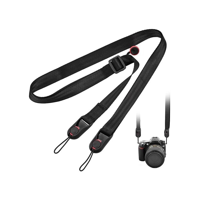 Kameragurt, Schultergurt und Handschlaufe, Set, waschbares Trageband, verstellbare Länge von 45 bis 152 cm, für Canon Nikon Sony DSLR-Kamera - Lntyq