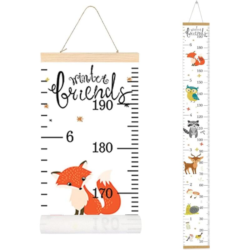 Lntyq - Kinder-Wachstumstabelle, Baby-Wandbehang, Messlatte, Lineal für Kinderzimmer, Kinderzimmer, Wanddekoration, abnehmbar, 79'' 7,9''