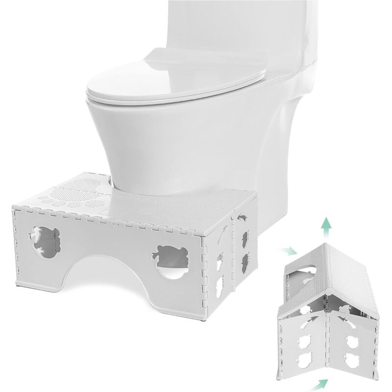 Lntyq Klappbarer Toilettenhocker - Badezimmer-Physiologiehocker für Erwachsene und Kinder - Toilettenhocker für Badezimmer und WC, 45 x 3 x 18 cm,