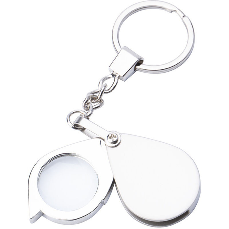 Kleine Taschenlupe, 20-fache Vergrößerung, Metallglas, 30 mm, mit Schlüsselanhänger – Mini tragbare faltbare Leselupe zum Lesen von Münzen und für