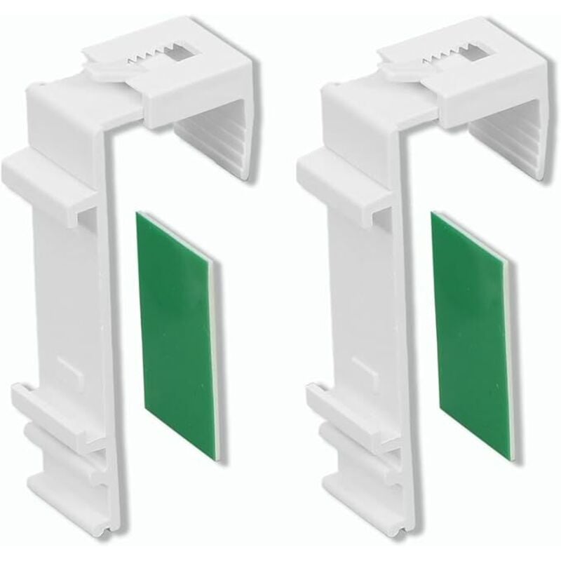 Lange Klemmträger für Duo/Doppel/S-Rollos mit separater Stoffträgerschiene - mit Klebepad - ohne Bohren - 1 Paar, 2 Stück - verstellbar - Farbe weiß