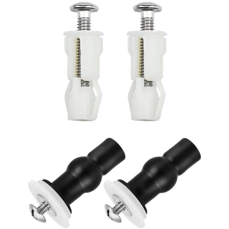 Lntyq - Lot de 4 Abattant wc Fixations Charnières Vis D'expansion pour Couvercle de Toilette Fixation Abattant wc Vis pour Lunette Toilette Ensemble,