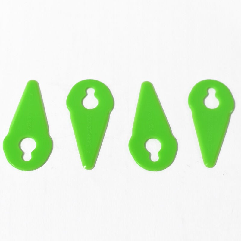 Mähklingen, 100 Stück, Rasentrimmerklingen für Garten, Rasenmäherzubehör, Kunststoff-Rasenersatzklingen, Freischneiderklinge für Garten und