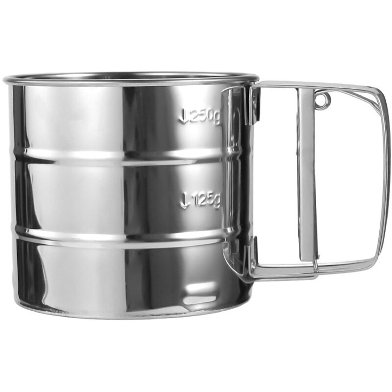 Mehlsieb aus Edelstahl, Küchensieb, Mehlsieb 250 Gramm, Küchensieb zum Filtern von Mehl, Puderzucker - Lntyq