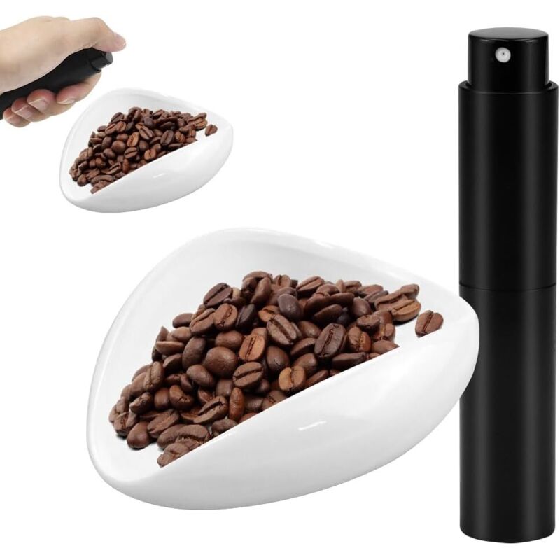 Lntyq Messbecher für Kaffeebohnen, Keramik-Dosierschale mit Sprühflasche, Messbecher für Kaffeebohnen, Mehl, Teeblätter, Süßigkeiten