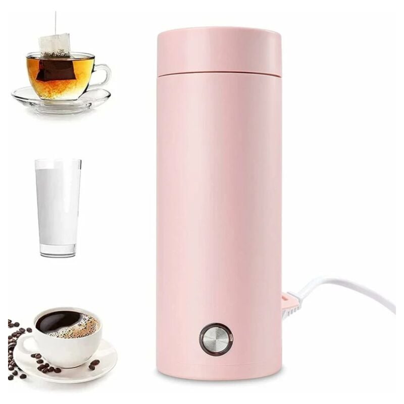Mini-Wasserkocher für unterwegs, kleiner Wasserkocher aus Edelstahl, 450 ml, elektrischer Heizkessel, schnelles Aufkochen und automatische